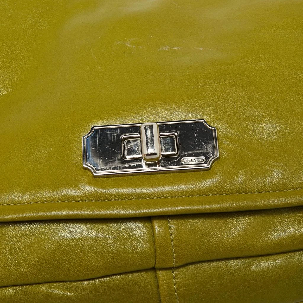 商品[二手商品] Coach|Coach Green Leather Turn-lock Flap Chain Shoulder Bag,价格¥809,第5张图片详细描述