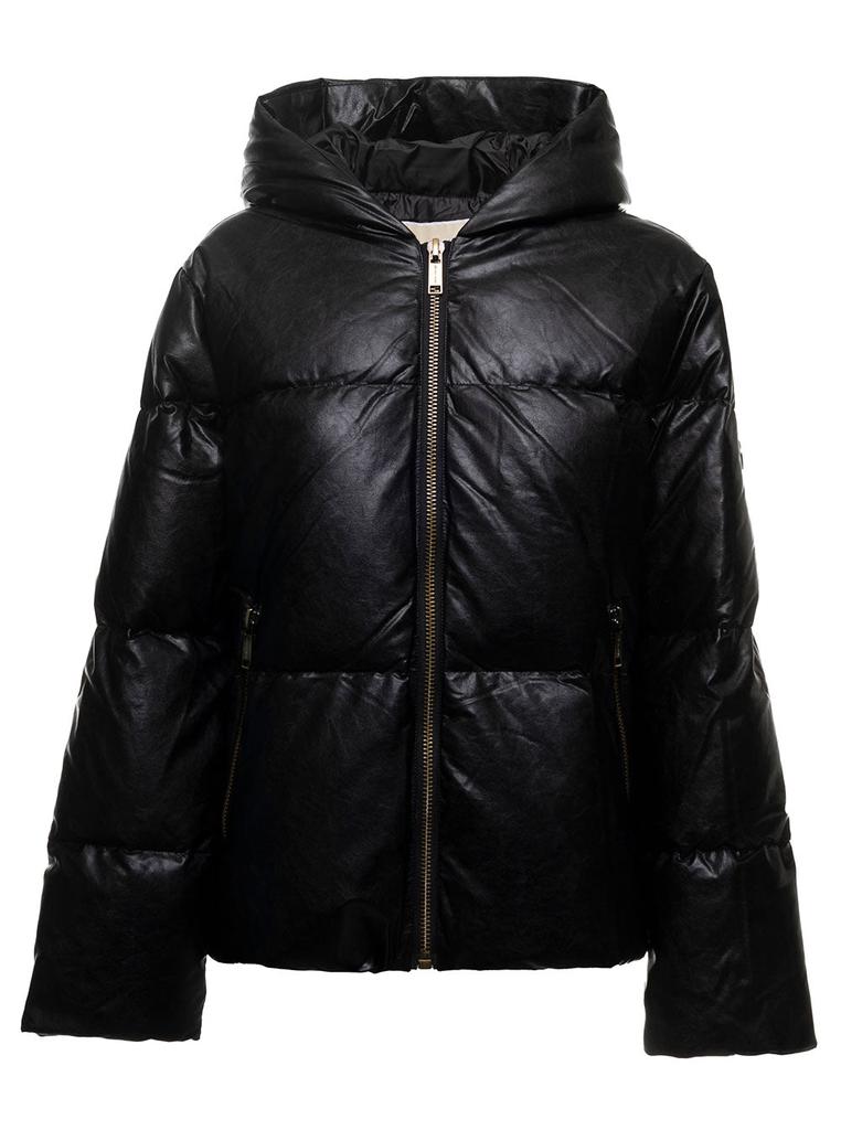 LEATHER QUILTED PUFFER JACKET商品第1张图片规格展示