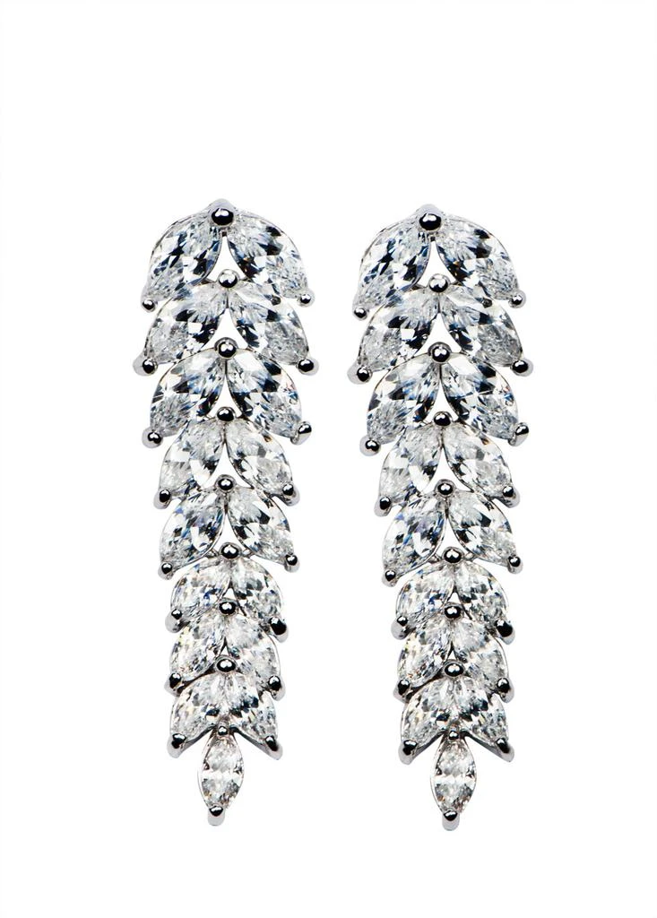 商品APPLES & FIGS|Cubic zirconia leaf drop earrings,价格¥2041,第1张图片