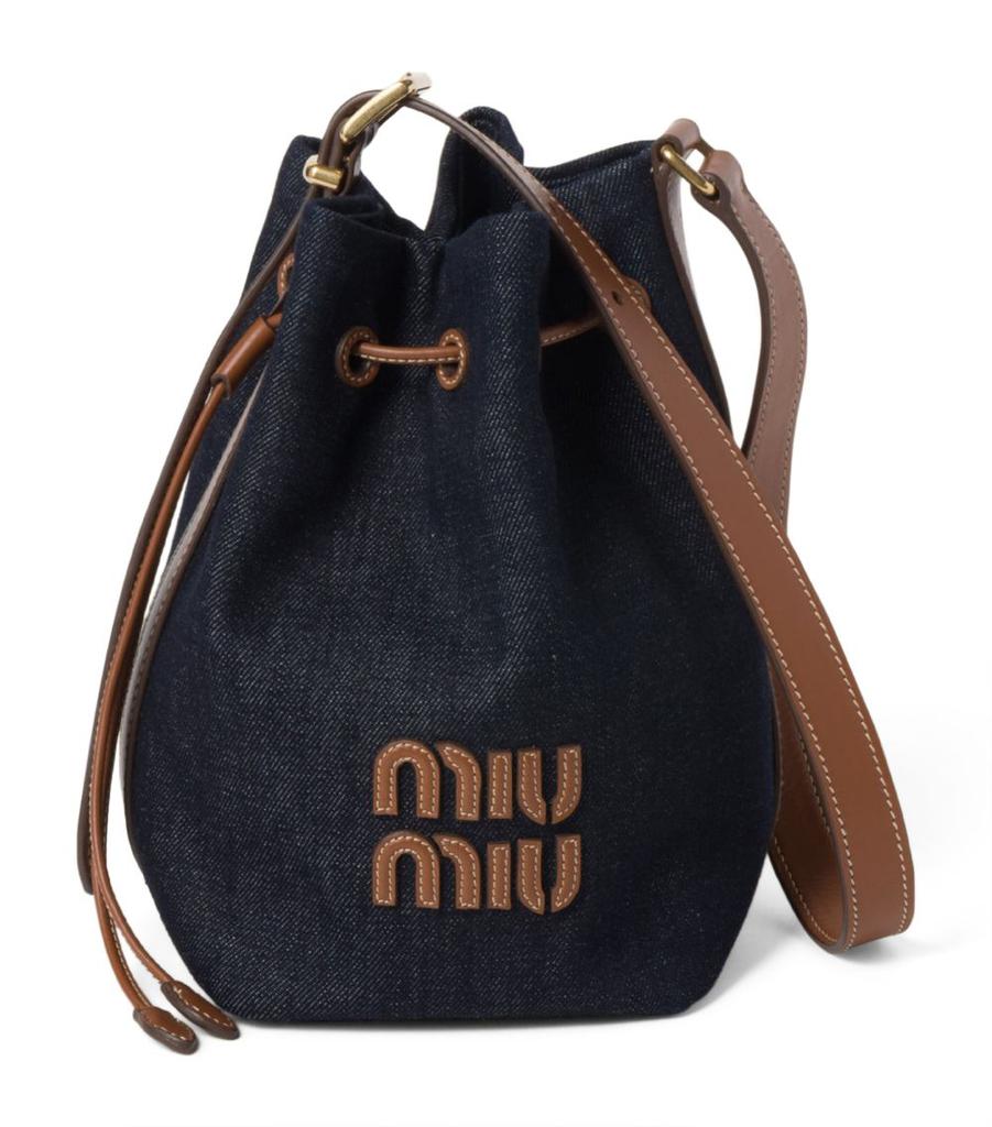 関税・送料込 MIU MIU Decorated satin bucket バッグ Miu Miu Embellished Satin Bucket Bag | italist