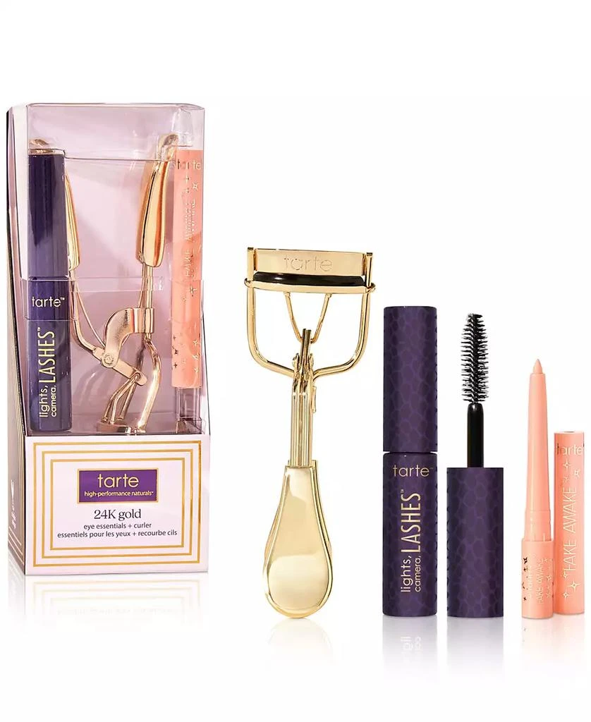 商品Tarte|3-Pc. 24K Gold Eye Essentials & Curler Set,价格¥188,第1张图片