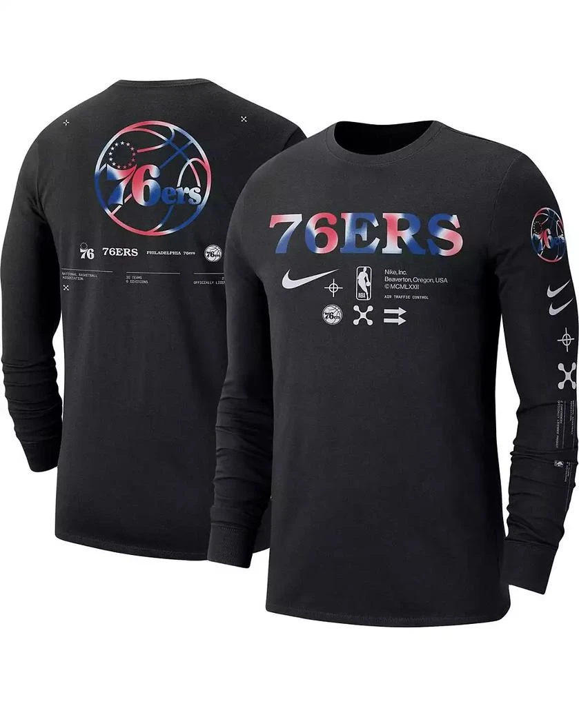 商品NIKE|Men's Black Philadelphia 76ers Essential Air Traffic Control Long Sleeve T-shirt,价格¥325,第1张图片