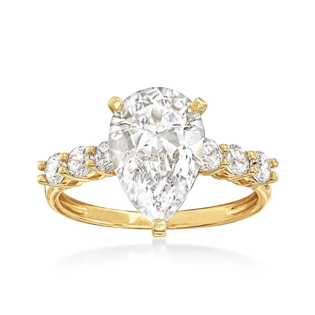 商品Ross-Simons|Pear-Shaped and Round CZ Ring in 14kt Yellow Gold,价格¥2495,第1张图片