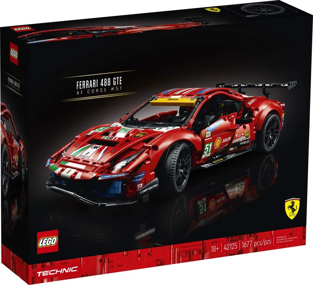 商品LEGO|LEGO Technic Ferrari 488 GTE “AF Corse #51” 42125 - Champion GT Series Sports Race Car, Exclusive Collectible Model Kit, Collectors Set for Adults to Build,价格¥1236,第4张图片详细描述