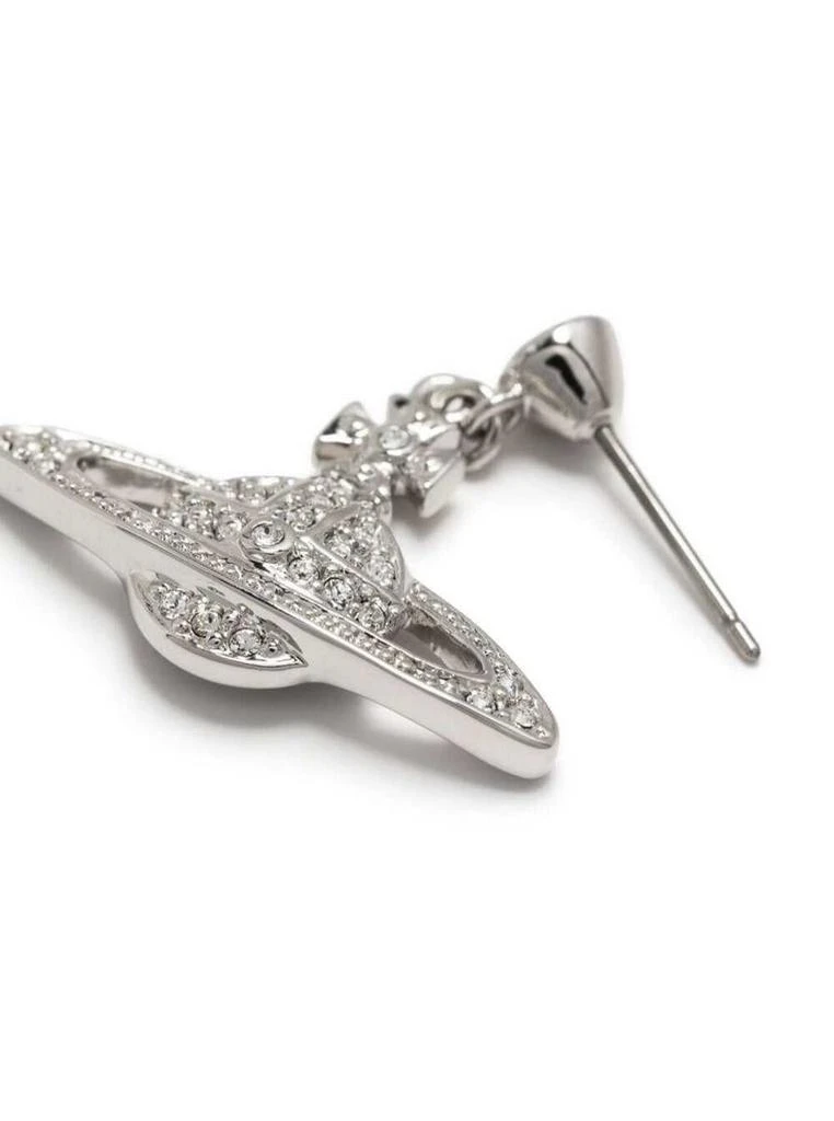 商品Vivienne Westwood|'Mini Bas Relief Drop' Silver-Colored Drop Earrings With Orb Pendant In Brass Woman,价格¥952,第2张图片详细描述