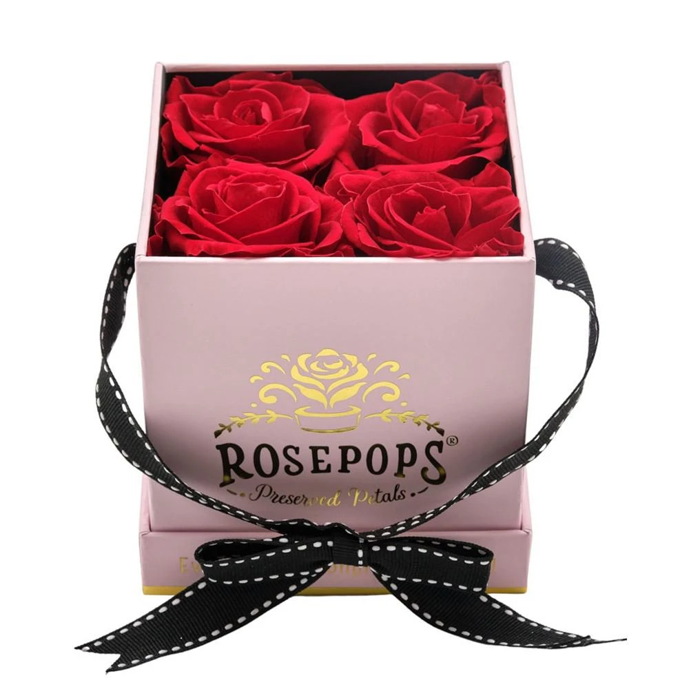 商品Rosepops|Pop-Up Fourget Me Not Cherry Crush Real Roses, Box of 4,价格¥635,第2张图片详细描述