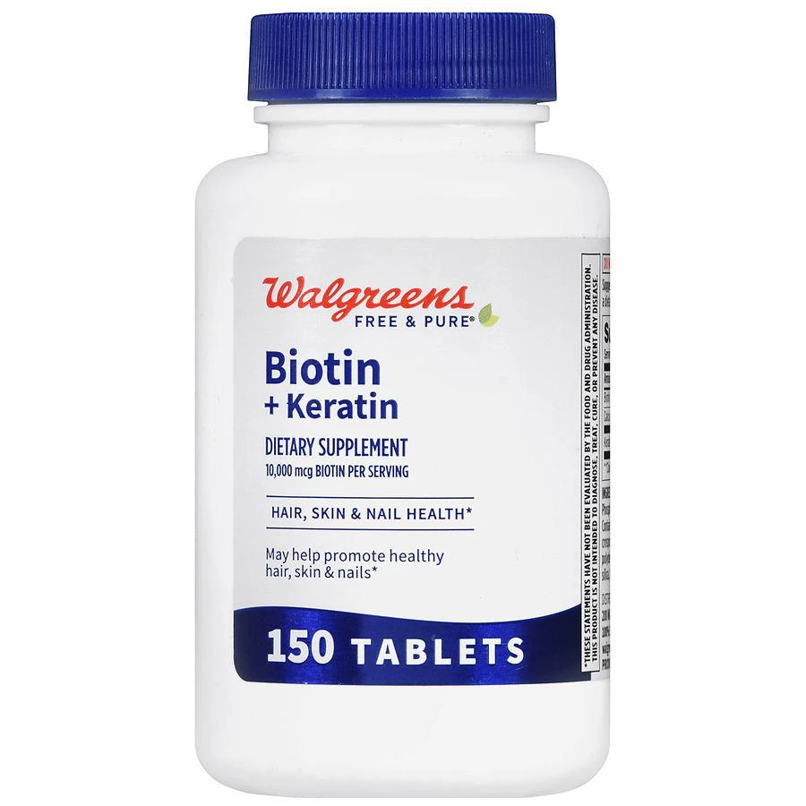 商品Walgreens|Biotin 10,000 mcg + Keratin Supplement Tablets,价格¥100,第2张图片详细描述
