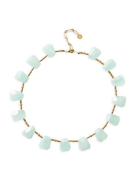 18K-Gold-Plated, Flourite & Bead Necklace商品第1张图片规格展示