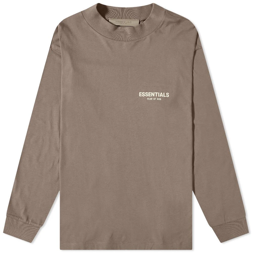 商品Essentials|FEAR OF GOD ESSENTIALS Logo Long Sleeve T-Shirt - Desert Taupe,价格¥315,第1张图片