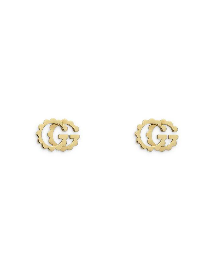 商品Gucci|18K Yellow Gold Running GG Stud Earrings,价格¥6809,第1张图片