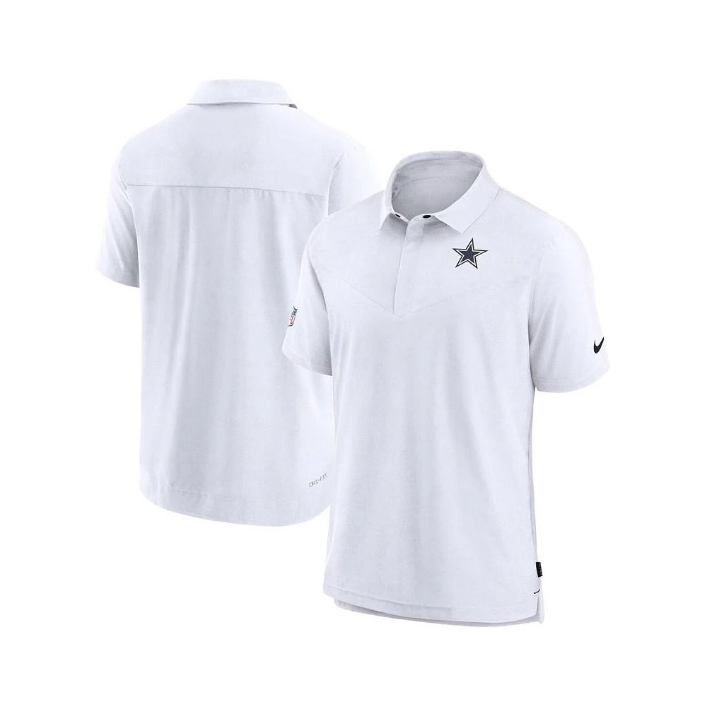 商品NIKE|Men's White Dallas Cowboys Sideline Lockup Performance Polo Shirt,价格¥458,第1张图片