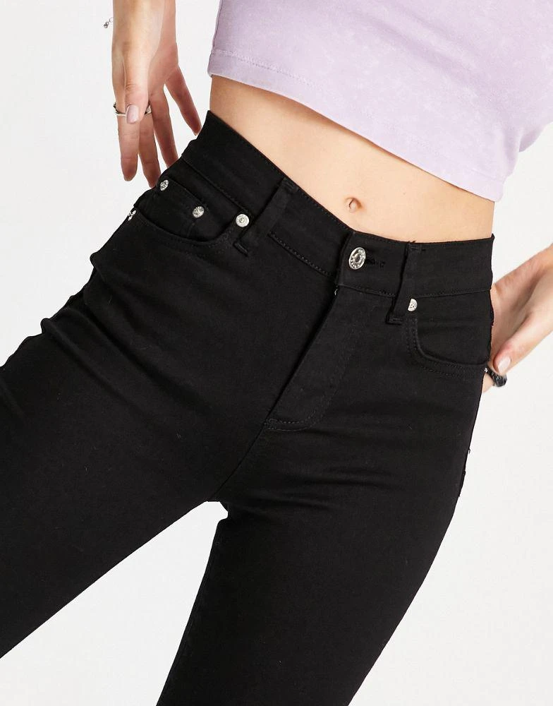商品ASOS|ASOS DESIGN Petite high rise 'lift and contour' flare jeans in clean black,价格¥135,第3张图片详细描述