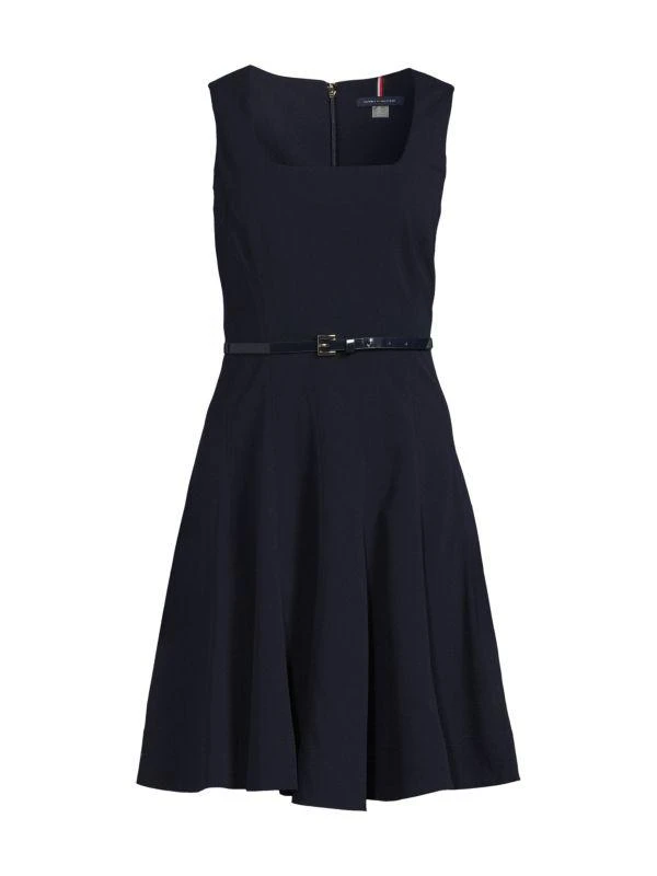 商品Tommy Hilfiger|Belted Fit & Flare Dress,价格¥237,第3张图片详细描述