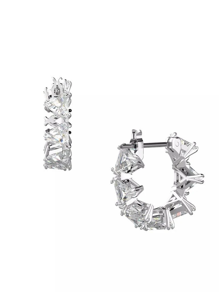 商品Swarovski|Millenia Rhodium-Plated Triangle-Cut Crystal Small Hoop Earrings,价格¥735,第1张图片