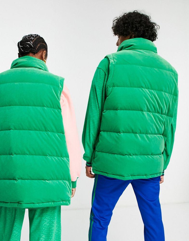 adidas Originals 'adicolor 70s' unisex puffer gilet in green商品第2张图片规格展示