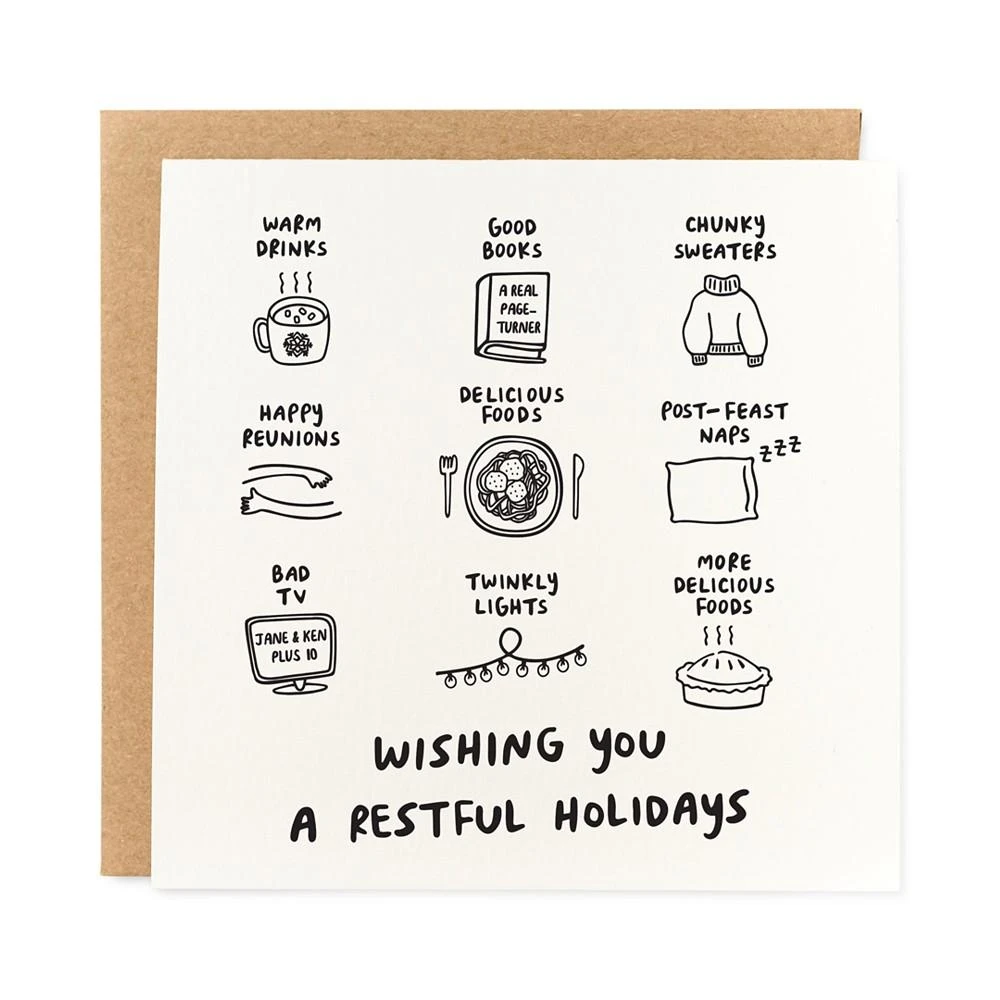商品Kwohtations|Wishing You a Restful Holidays Greeting Card,价格¥27,第1张图片