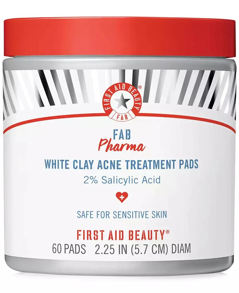 商品First Aid Beauty|FAB Pharma White Clay Acne Treatment Pads,价格¥190,第1张图片