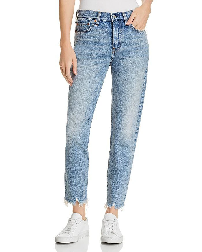 商品Levi's|Wedgie Icon High Rise Fray Hem Straight Leg Ankle Jeans in Shut Up,价格¥218,第1张图片