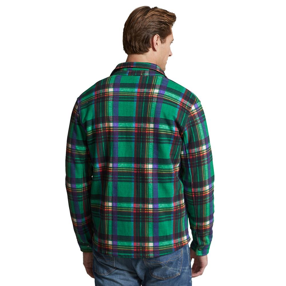 Men's Plaid Pile-Fleece Shirt Jacket商品第2张图片规格展示