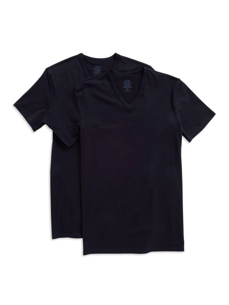 商品Calvin Klein|2-Pack Classic-Fit Cotton Stretch V-Neck Tees,价格¥221,第1张图片