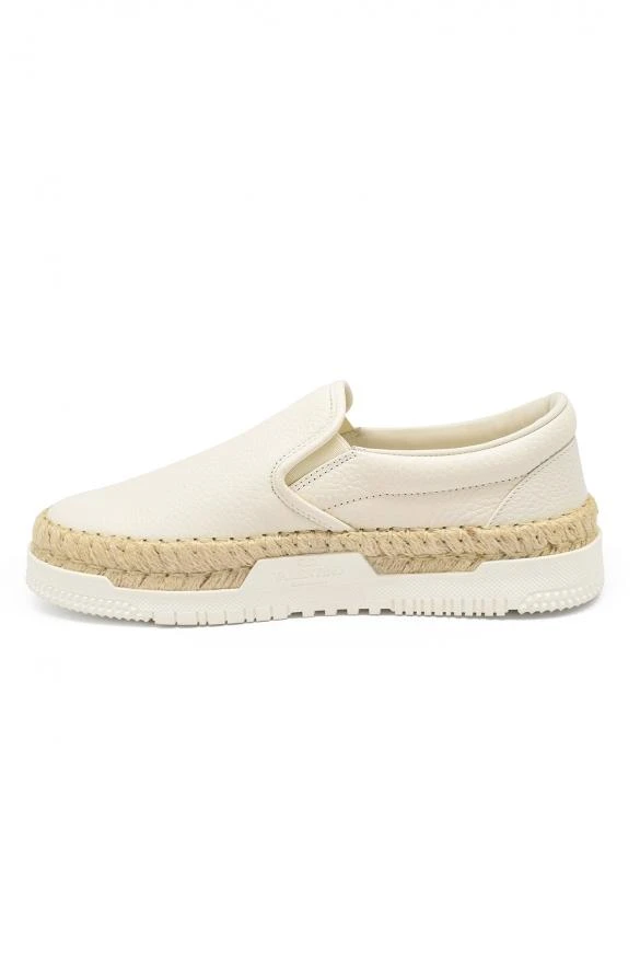 商品Valentino|Luxury Shoes For Men   Valentino Slip On In Beige Leather,价格¥2934,第3张图片详细描述