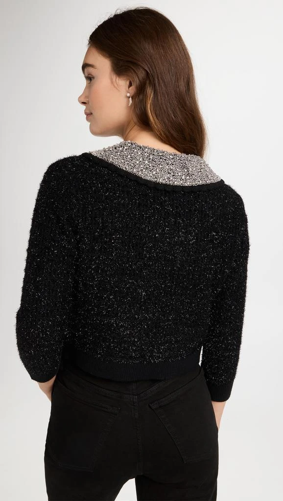 商品Alice + Olivia|alice + olivia Akira Textured Cardi with Embellished Crystals,价格¥2182,第3张图片详细描述