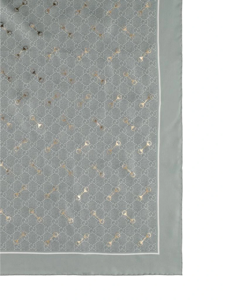 商品Gucci|Gg Horsebit Print Silk Scarf,价格¥4094,第1张图片