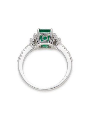 商品Effy|14K White Gold, Emerald & Diamond Ring,价格¥14376,第3张图片详细描述