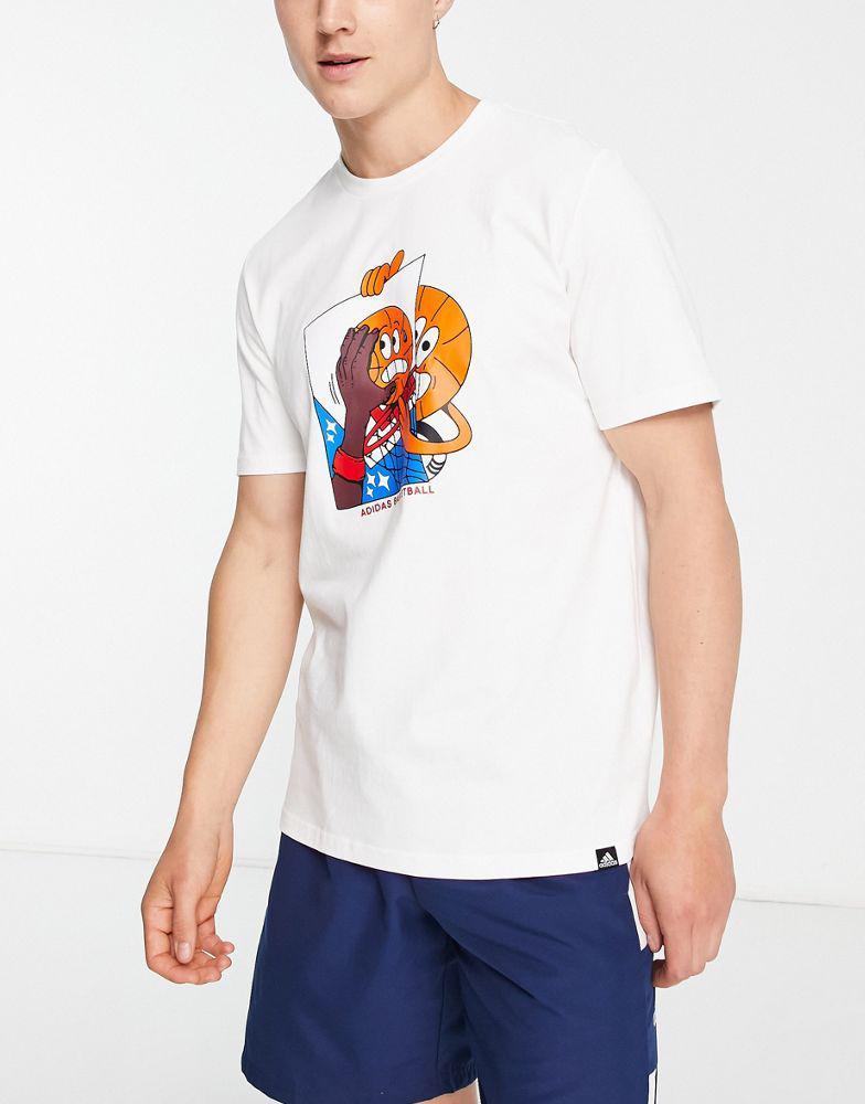 商品Adidas|adidas Basketball Posterize t-shirt in white,价格¥296,第6张图片详细描述
