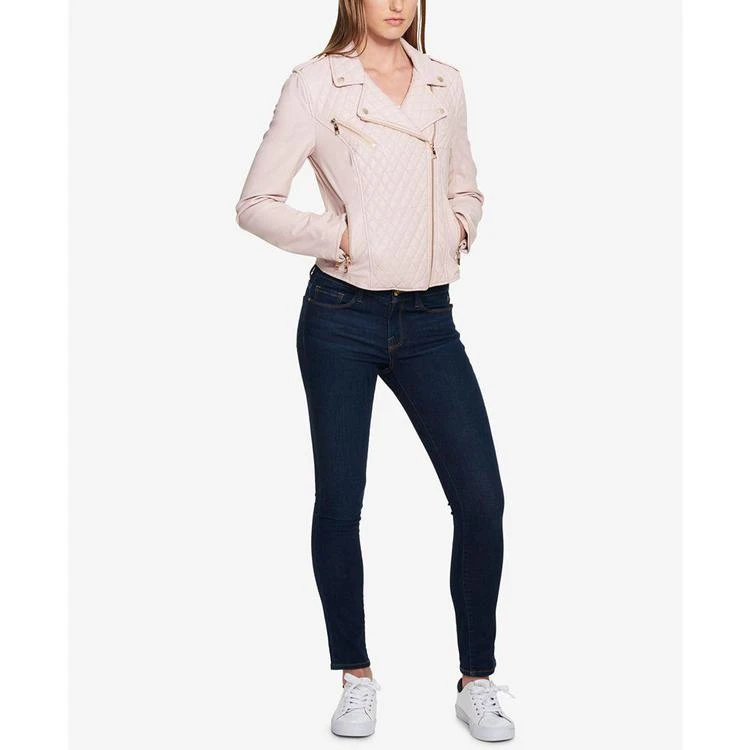 商品Tommy Hilfiger|Quilted Faux-Leather Moto Jacket, Created for Macy's,价格¥387,第3张图片详细描述