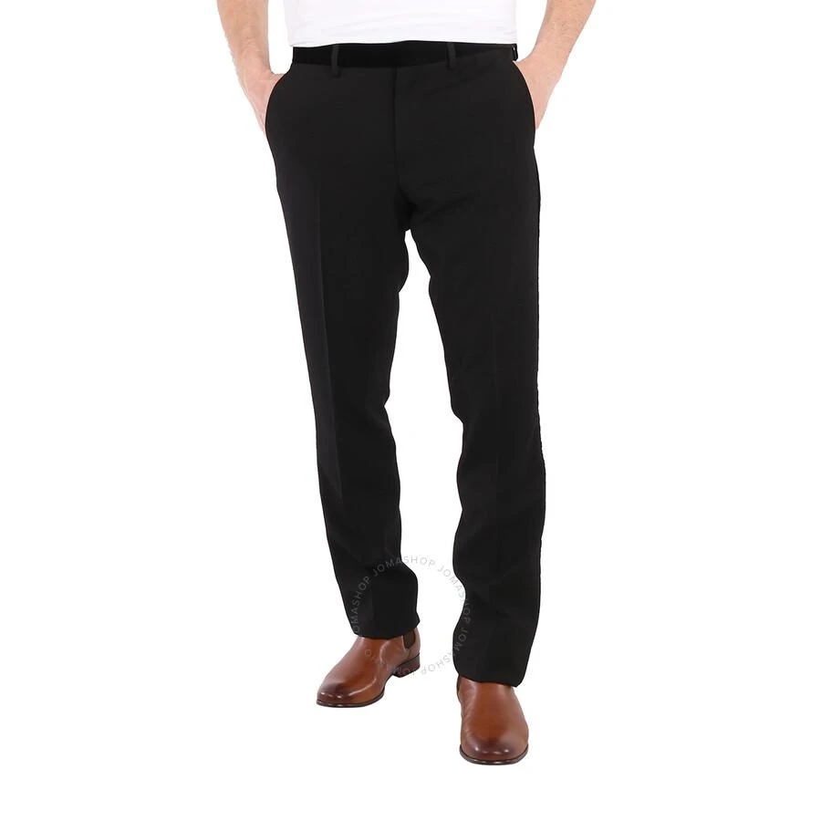 商品Burberry|Men's Black Classic Fit Velvet Trim Wool Tailored Trousers,价格¥992,第1张图片