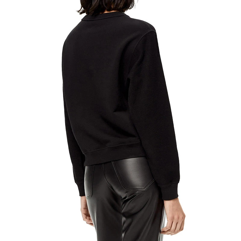 商品Loewe|【预售3-7天】LOEWE/罗意威 22年春夏新款 女士黑色纯棉同色Logo刺绣卫衣S359341XA8-1100,价格¥4879,第6张图片详细描述