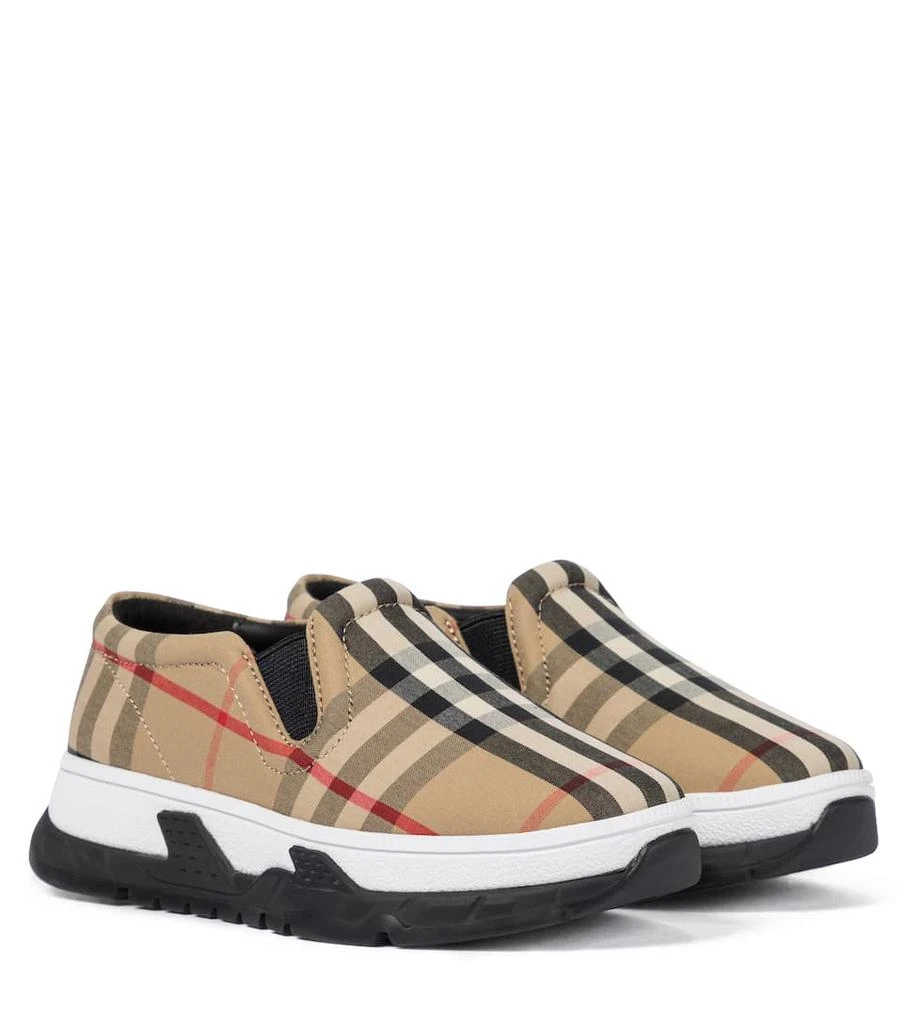 商品Burberry|Vintage Check canvas slip-on sneakers,价格¥2155,第1张图片