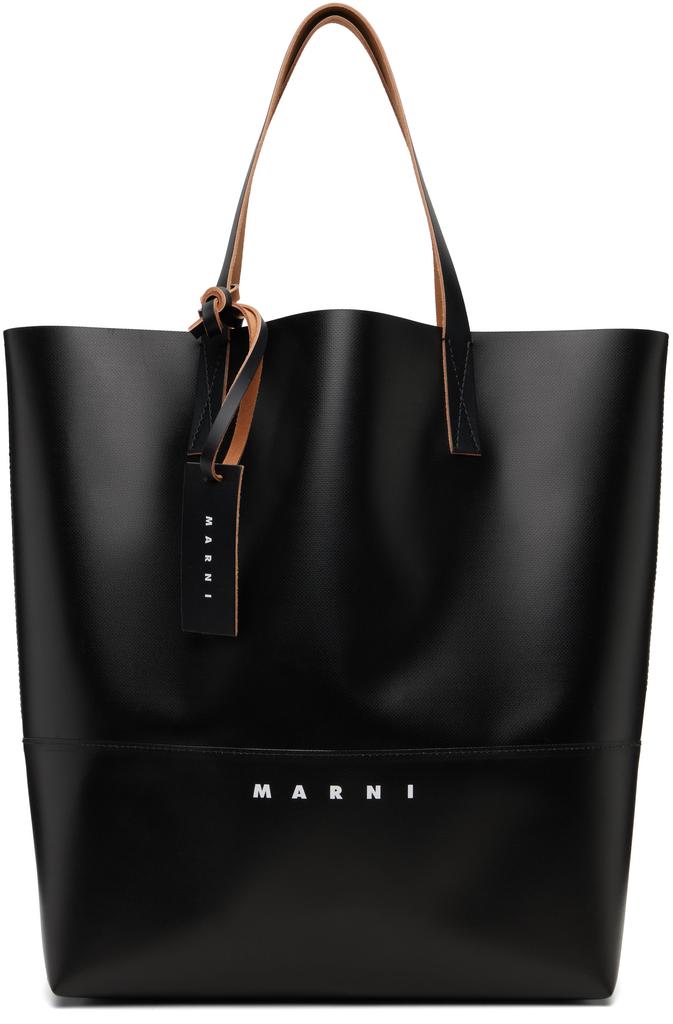 Sac cabas ouvert noir « Marni Tag » image 2