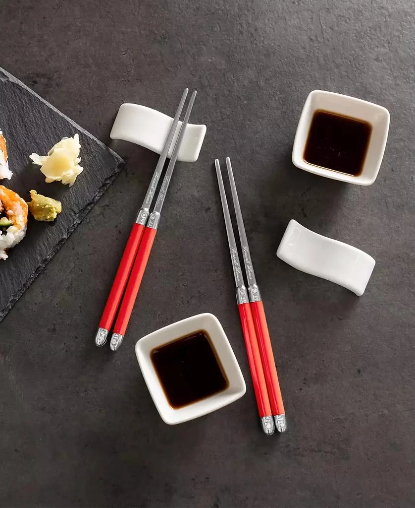 商品French Home|Chopsticks with Handles, Ceramic Rests and Sauce Bowls, Set of 2 Pairs,价格¥147,第2张图片详细描述