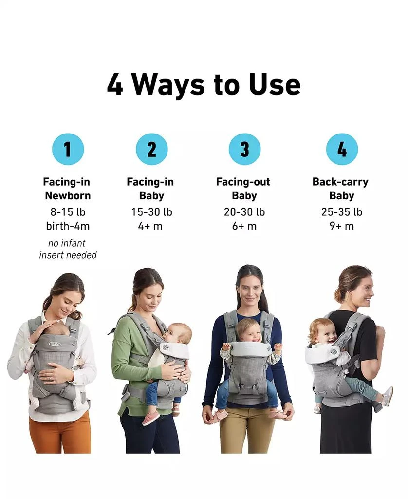 商品Graco|Cradle Me 4-in-1 Baby Carrier,价格¥1272,第2张图片详细描述