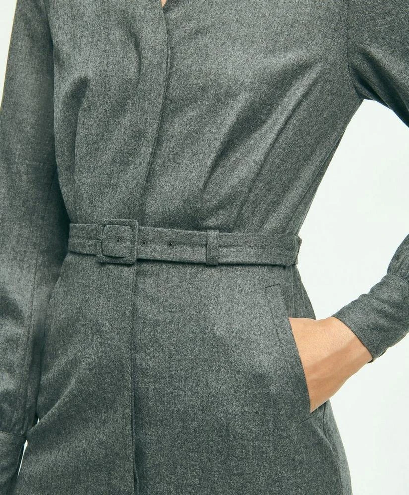 商品Brooks Brothers|Wool Flannel Belted Shirt Dress,价格¥1916,第3张图片详细描述