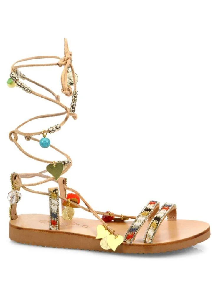 商品Elina Linardaki|Stardust Embellished Leather Mid-Wrap Sandals,价格¥688,第5张图片详细描述