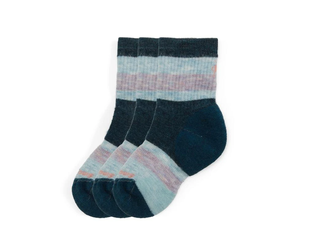 商品SmartWool|Hike Full Cushion Striped Crew Socks 3-Pack (Toddler/Little Kid/Big Kid),价格¥324,第1张图片