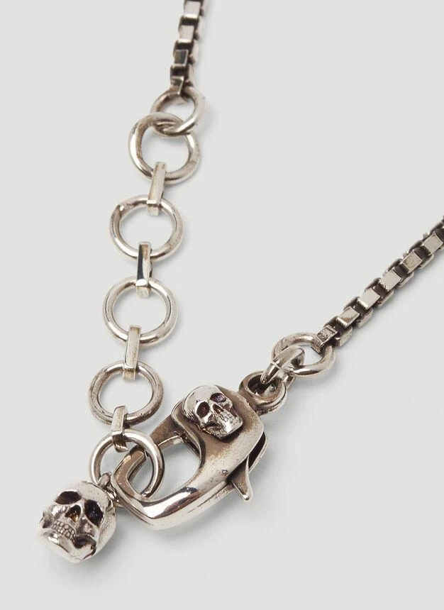 商品Alexander McQueen|Graffiti Logo Pendant Necklace in Silver,价格¥1421,第4张图片详细描述