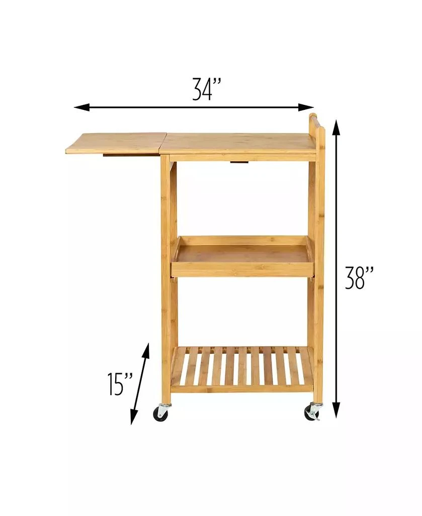 商品Honey Can Do|38" Bamboo Rolling Kitchen Cart,价格¥812,第5张图片详细描述