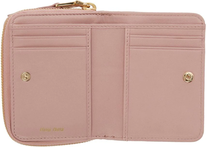 商品Miu Miu|Pink Quilted Zip Around  钱包,价格¥4093,第3张图片详细描述