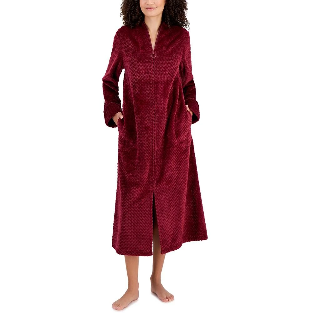 商品Charter Club|Woman's Plush Zig Zag Zipper Robe, Created for Macy's,价格¥181,第1张图片
