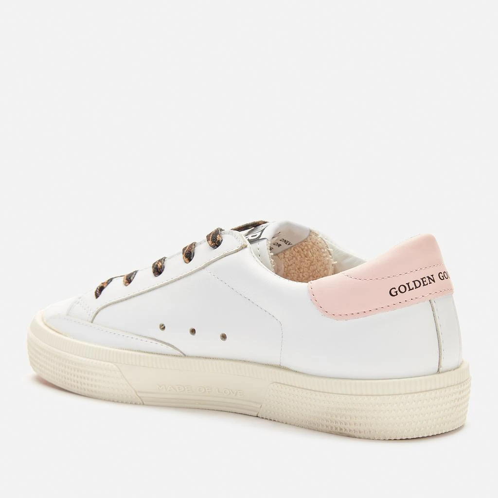 商品Golden Goose|Golden Goose Kids' Leather Upper And Heel Glitter Star Trainers - White/Silver/Rose Quartz,价格¥898,第2张图片详细描述