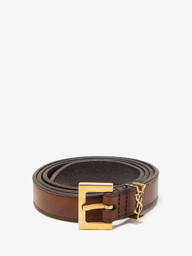 商品Yves Saint Laurent|Logo-plaque leather belt,价格¥4971,第1张图片