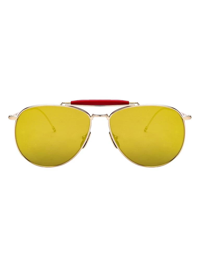 商品Thom Browne|Thom Browne Eyewear Mirror Lens Aviator Sunglasses,价格¥4559,第1张图片