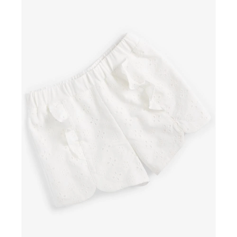 商品First Impressions|Baby Girls Eyelet Ruffle Cotton Shorts, Created for Macy's,价格¥74,第1张图片