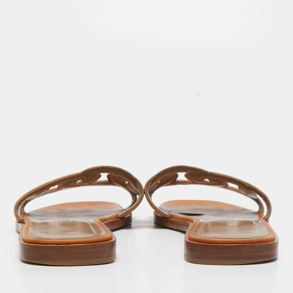 商品[二手商品] Hermes|Hermes Tan Leather Omaha Flat Slides Size 36,价格¥2427,第5张图片详细描述
