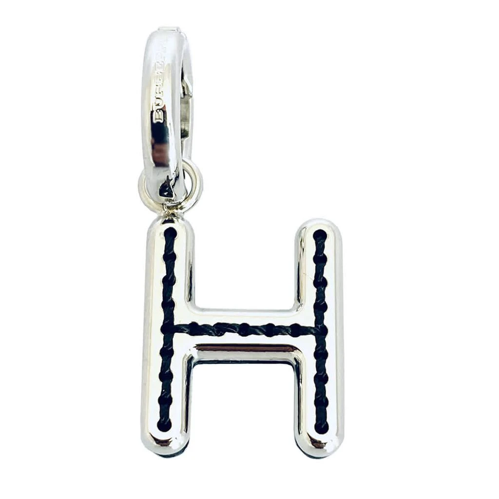 商品Burberry|Leather-Topstitched 'H' Alphabet Charm in Palladium/Back,价格¥233,第1张图片