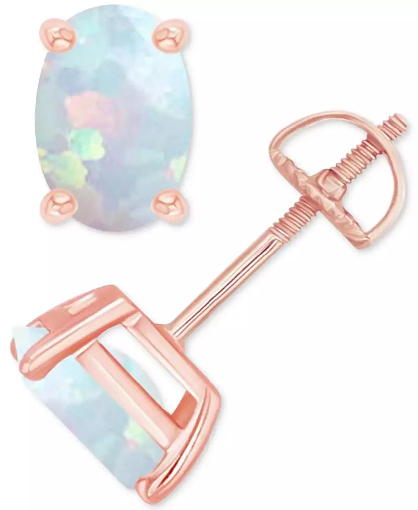 商品Macy's|Lab-Grown Opal Screw Back Closure Stud Earrings (5/8 ct. t.w.),价格¥208,第3张图片详细描述